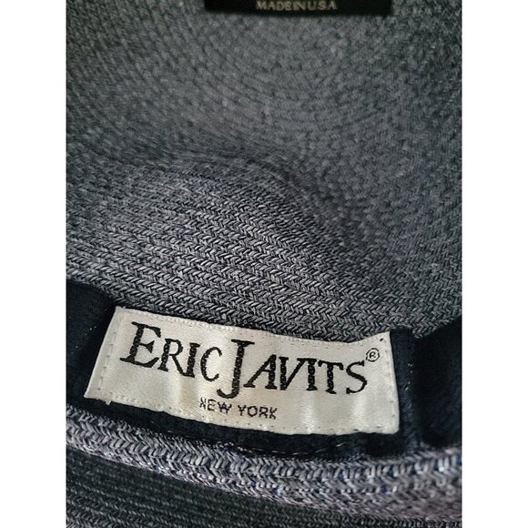 ERIC JAVITS Straw Squishee Packable Sun Denim Blue USA - Picture 6 of 7